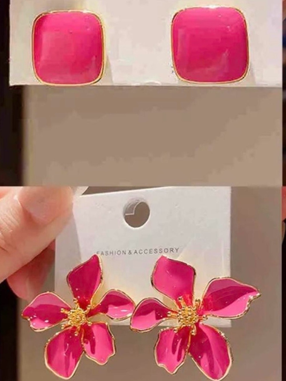Pink Floral Drop Earrings - Fashion & Accessory